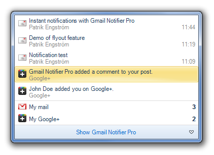 Google+ notifier