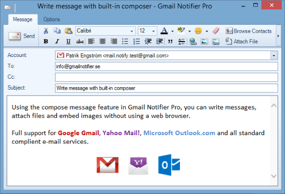 Windows E-mail send to